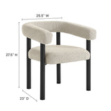 Atelier 5-Piece Round Outdoor Patio Aluminum Dining Table and Chairs Set in Ivory Graphite