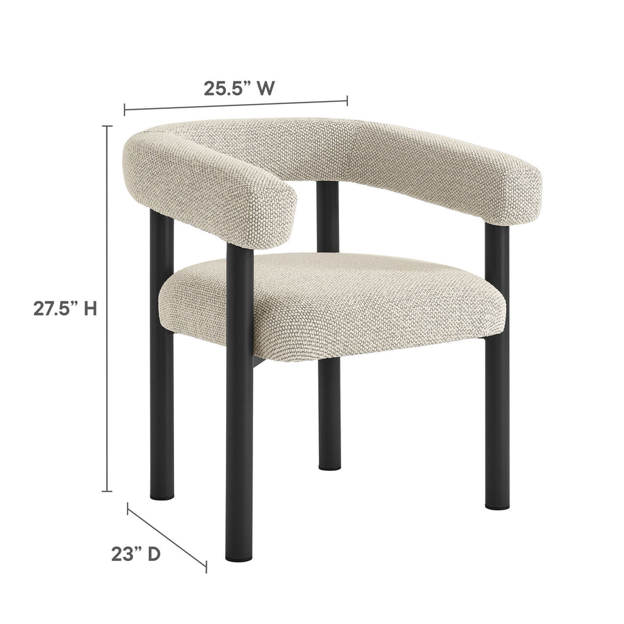 Atelier 5-Piece Round Outdoor Patio Aluminum Dining Table and Chairs Set in Ivory Graphite