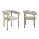 Atelier Outdoor Patio Aluminum Dining Armchairs Set of 2 in Ivory Taupe