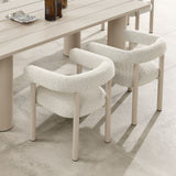 Atelier Outdoor Patio Aluminum Dining Armchairs Set of 2 in Ivory Taupe