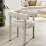 Atelier Outdoor Patio Aluminum Dining Armchairs Set of 2 in Ivory Taupe