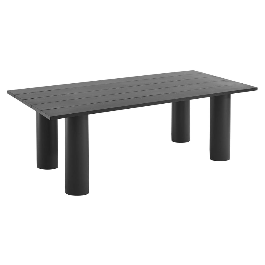 Atelier Outdoor Patio 87" Rectangular Aluminum Dining Table in Graphite