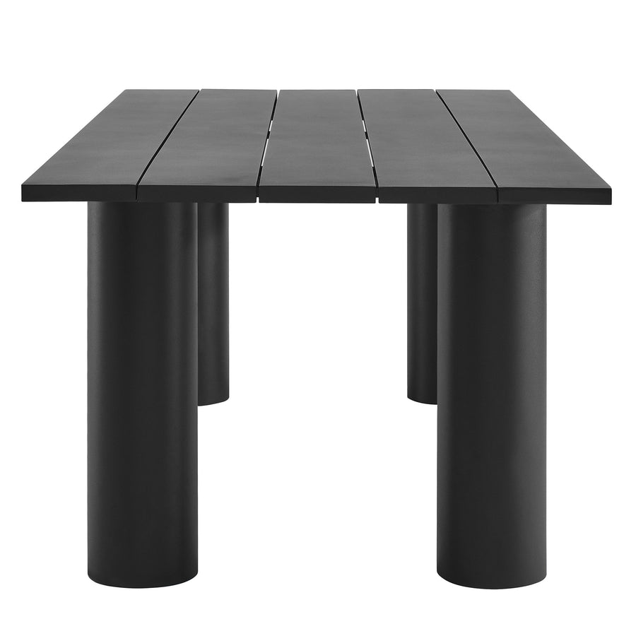 Atelier Outdoor Patio 87" Rectangular Aluminum Dining Table in Graphite