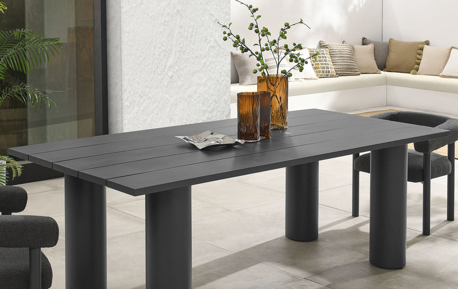 Atelier Outdoor Patio 87" Rectangular Aluminum Dining Table in Graphite