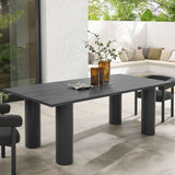 Atelier Outdoor Patio 87" Rectangular Aluminum Dining Table in Graphite