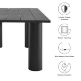 Atelier Outdoor Patio 87" Rectangular Aluminum Dining Table in Graphite