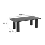 Atelier Outdoor Patio 87" Rectangular Aluminum Dining Table in Graphite