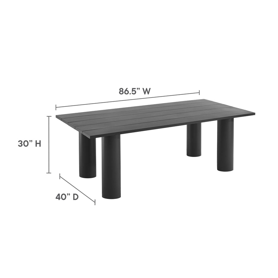 Atelier 7-Piece Rectangular Outdoor Patio Aluminum Dining Table and Chairs Set in Charcoal Graphite
