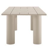 Atelier Outdoor Patio 87" Rectangular Aluminum Dining Table in Taupe