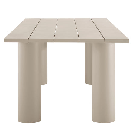 Nautica Outdoor Patio 87" Rectangular Aluminum Dining Table in Taupe