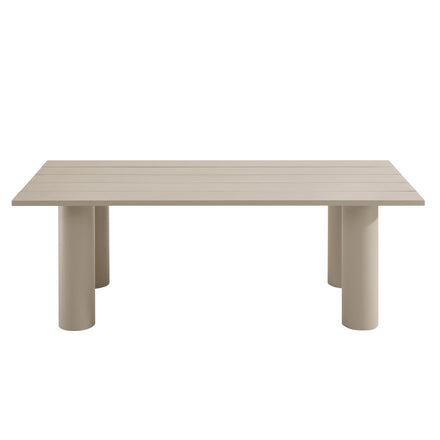 Nautica Outdoor Patio 87" Rectangular Aluminum Dining Table in Taupe