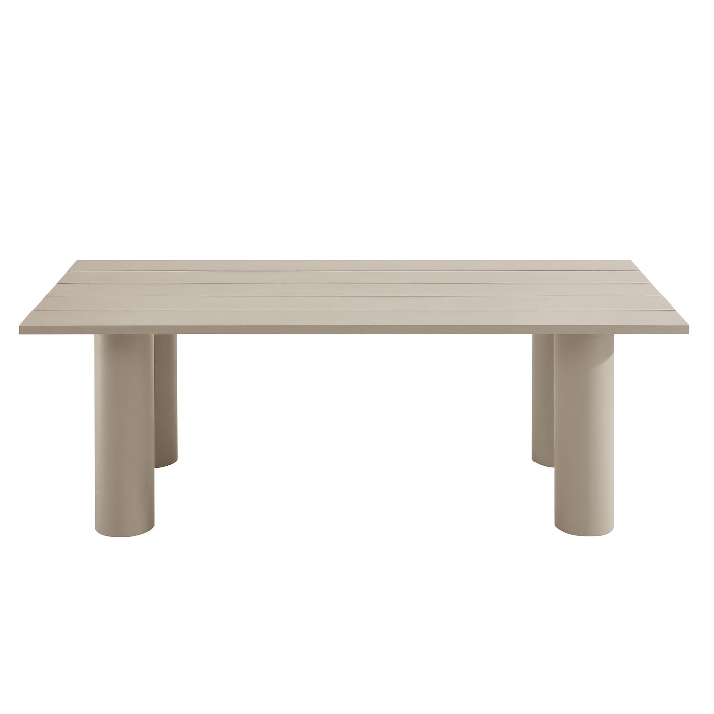 Atelier 7-Piece Rectangular Outdoor Patio Aluminum Dining Table and Chairs Set in Ivory Taupe