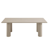 Atelier 7-Piece Rectangular Outdoor Patio Aluminum Dining Table and Chairs Set in Ivory Taupe