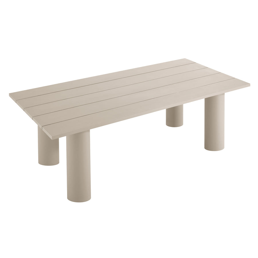 Atelier Outdoor Patio 87" Rectangular Aluminum Dining Table in Taupe