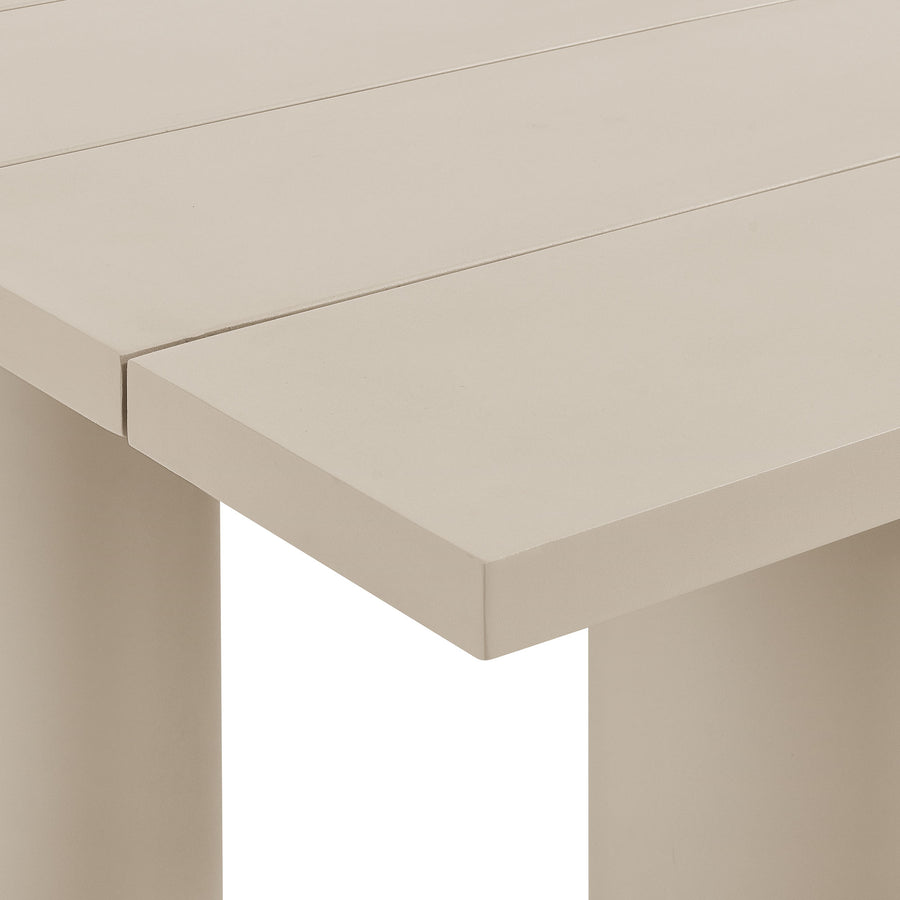 Atelier Outdoor Patio 87" Rectangular Aluminum Dining Table in Taupe