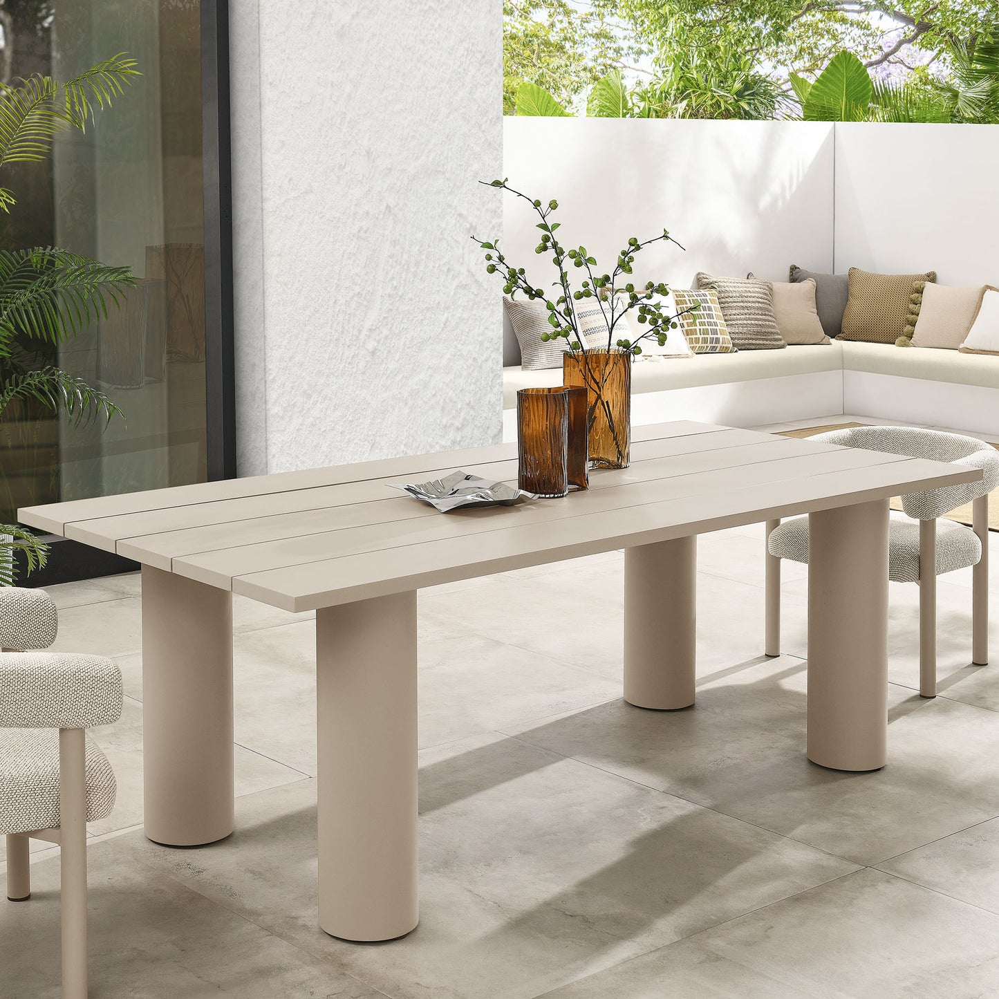 Nautica Outdoor Patio 87" Rectangular Aluminum Dining Table by Furniture For America