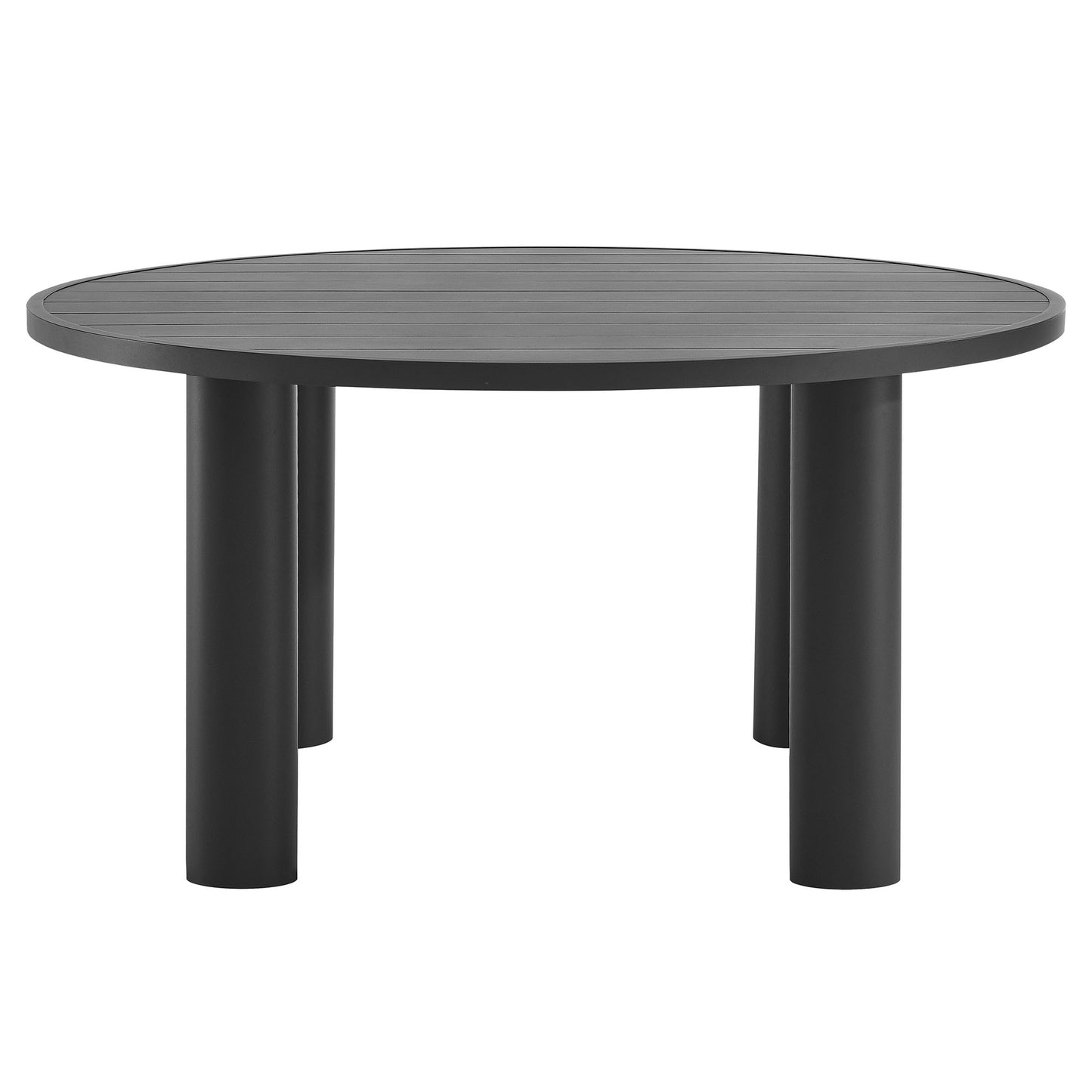 Atelier 5-Piece Round Outdoor Patio Aluminum Dining Table and Chairs Set in Charcoal Graphite