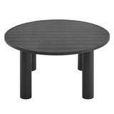 Atelier Outdoor Patio 60" Round Aluminum Dining Table in Graphite