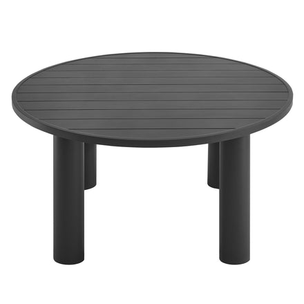 Nautica Outdoor Patio 60" Round Aluminum Dining Table in Graphite