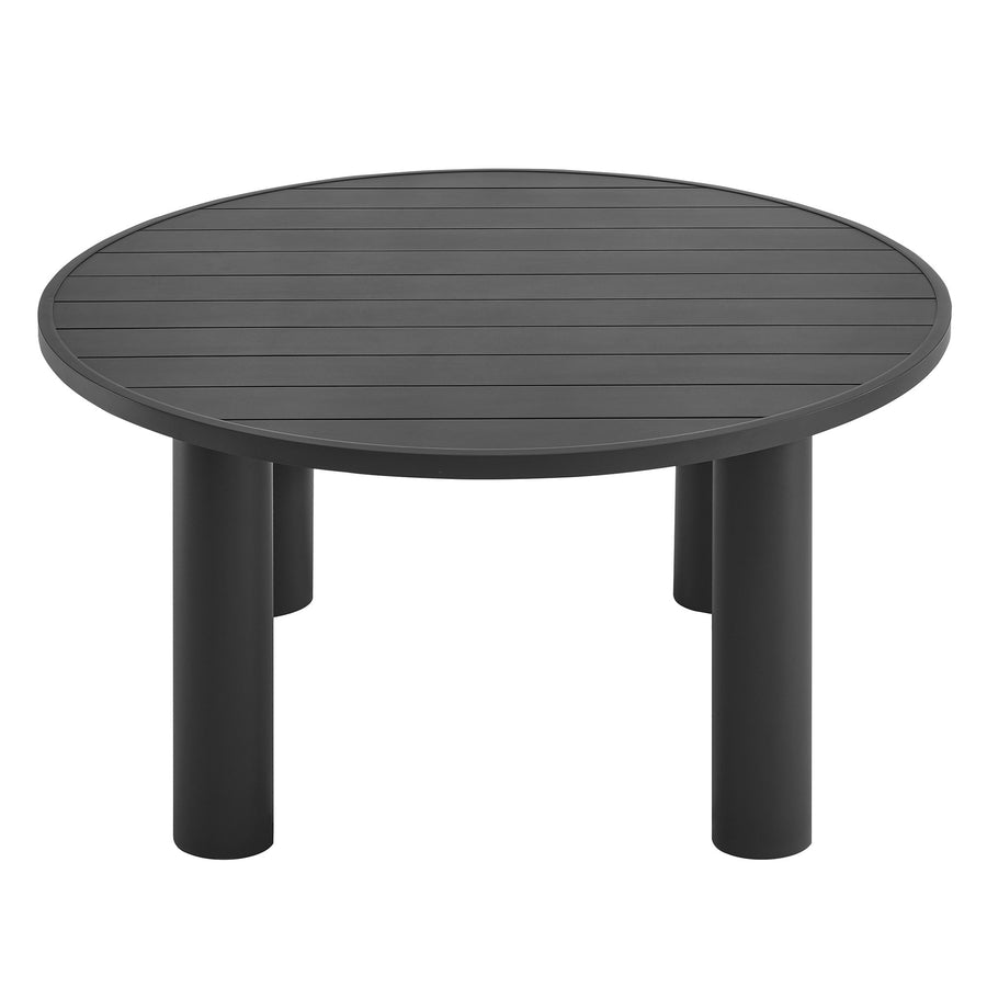Atelier 5-Piece Round Outdoor Patio Aluminum Dining Table and Chairs Set in Charcoal Graphite
