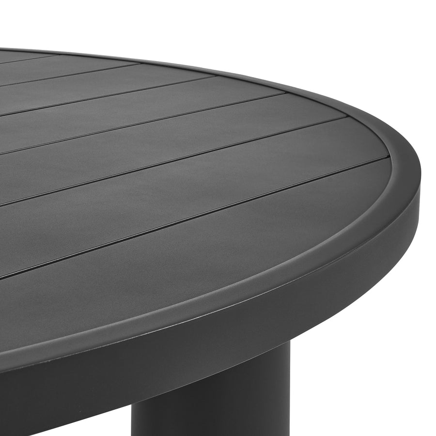 Atelier Outdoor Patio 60" Round Aluminum Dining Table in Graphite