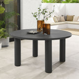 Atelier Outdoor Patio 60" Round Aluminum Dining Table in Graphite