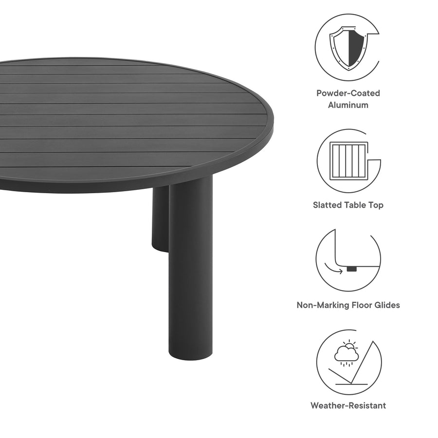 Atelier Outdoor Patio 60" Round Aluminum Dining Table in Graphite