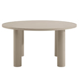 Atelier 5-Piece Round Outdoor Patio Aluminum Dining Table and Chairs Set in Ivory Taupe