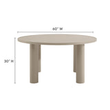Atelier 5-Piece Round Outdoor Patio Aluminum Dining Table and Chairs Set in Ivory Taupe
