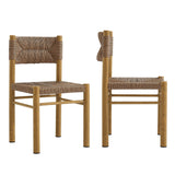Loft 7-Piece Rectangular Outdoor Patio Rattan and Aluminum Dining Table and Chairs Set in Natural