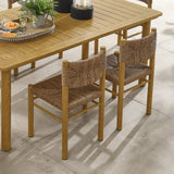 Loft Outdoor Patio Rattan and Aluminum Dining Side Chairs Set of 2 in Natural