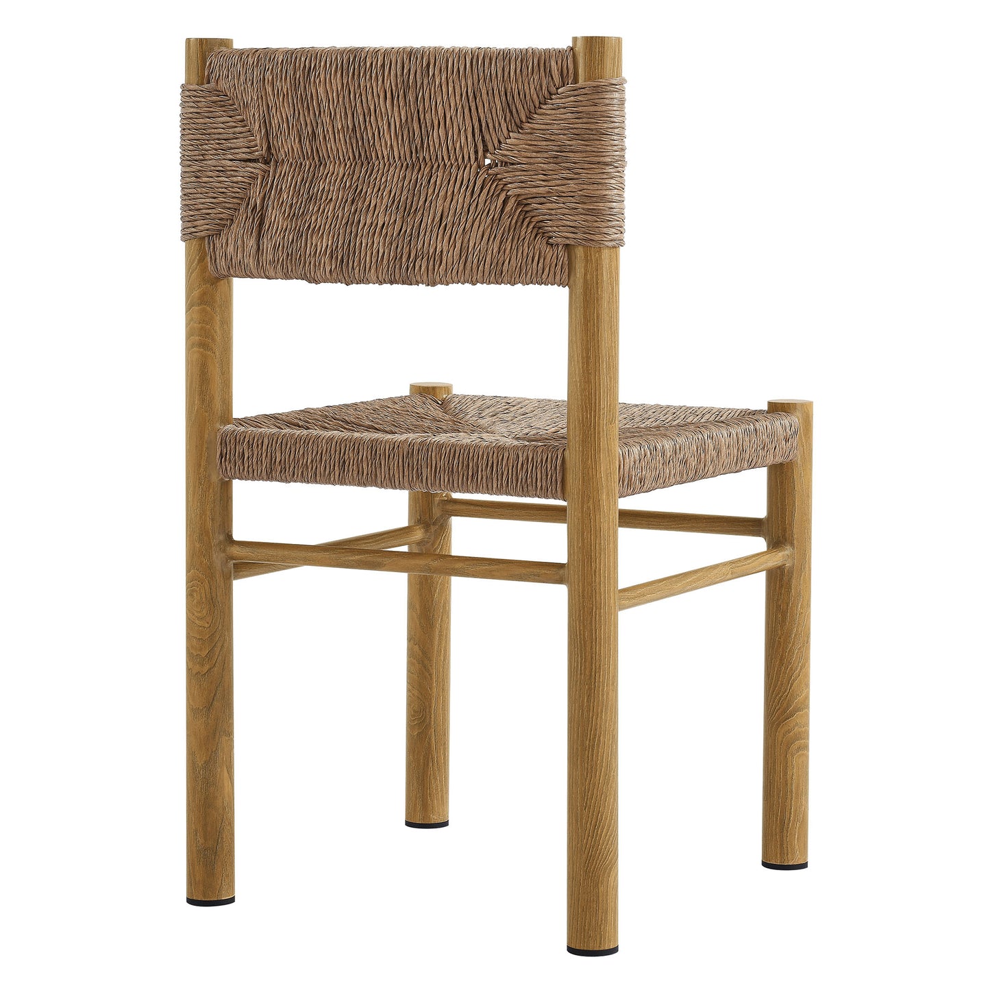 Loft 7-Piece Rectangular Outdoor Patio Rattan and Aluminum Dining Table and Chairs Set in Natural