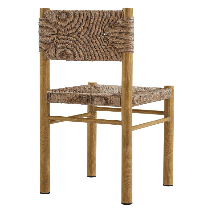 Loft 7-Piece Rectangular Outdoor Patio Rattan and Aluminum Dining Table and Chairs Set in Natural