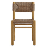 Loft Outdoor Patio Rattan and Aluminum Dining Side Chairs Set of 2 in Natural