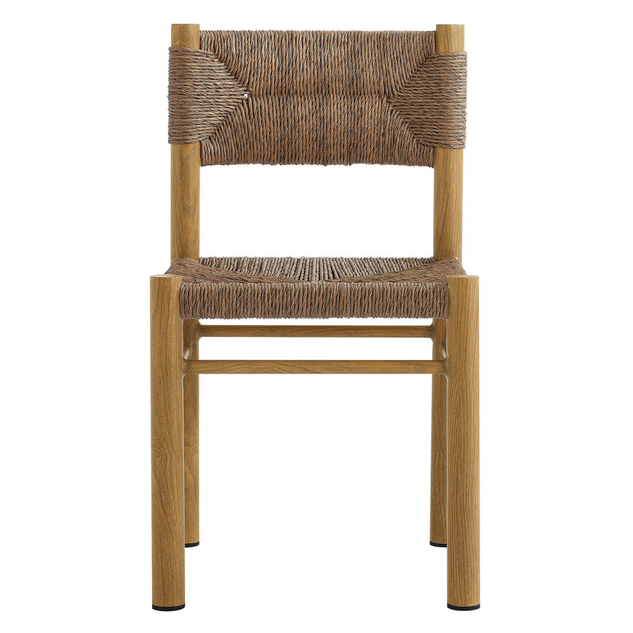 Loft 7-Piece Rectangular Outdoor Patio Rattan and Aluminum Dining Table and Chairs Set in Natural