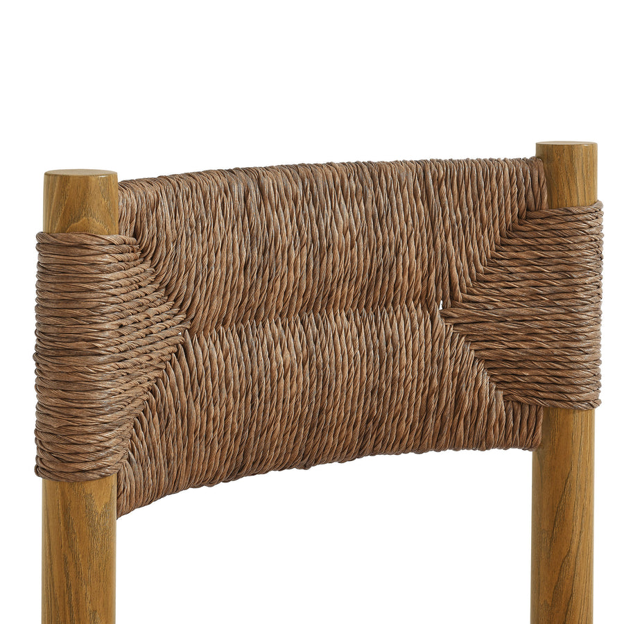 Loft Outdoor Patio Rattan and Aluminum Dining Side Chairs Set of 2 in Natural