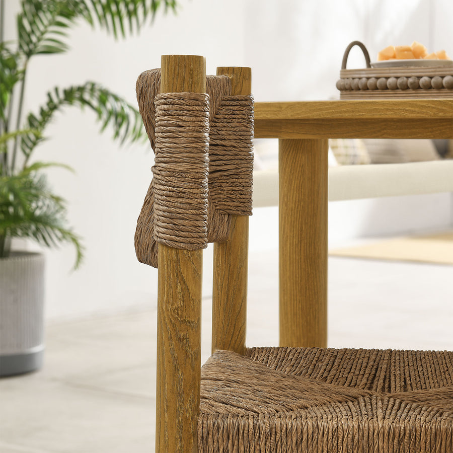 Loft Outdoor Patio Rattan and Aluminum Dining Side Chairs Set of 2 in Natural