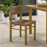 Loft Outdoor Patio Rattan and Aluminum Dining Side Chairs Set of 2 in Natural