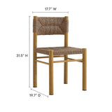 Loft Outdoor Patio Rattan and Aluminum Dining Side Chairs Set of 2 in Natural