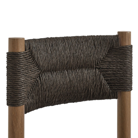 Parkland Outdoor Patio Rattan and Aluminum Dining Side Chairs Set of 2 in Walnut