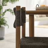 Loft Outdoor Patio Rattan and Aluminum Dining Side Chairs Set of 2 in Walnut