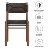 Loft Outdoor Patio Rattan and Aluminum Dining Side Chairs Set of 2 in Walnut
