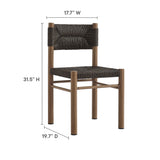 Loft 7-Piece Rectangular Outdoor Patio Rattan and Aluminum Dining Table and Chairs Set in Walnut