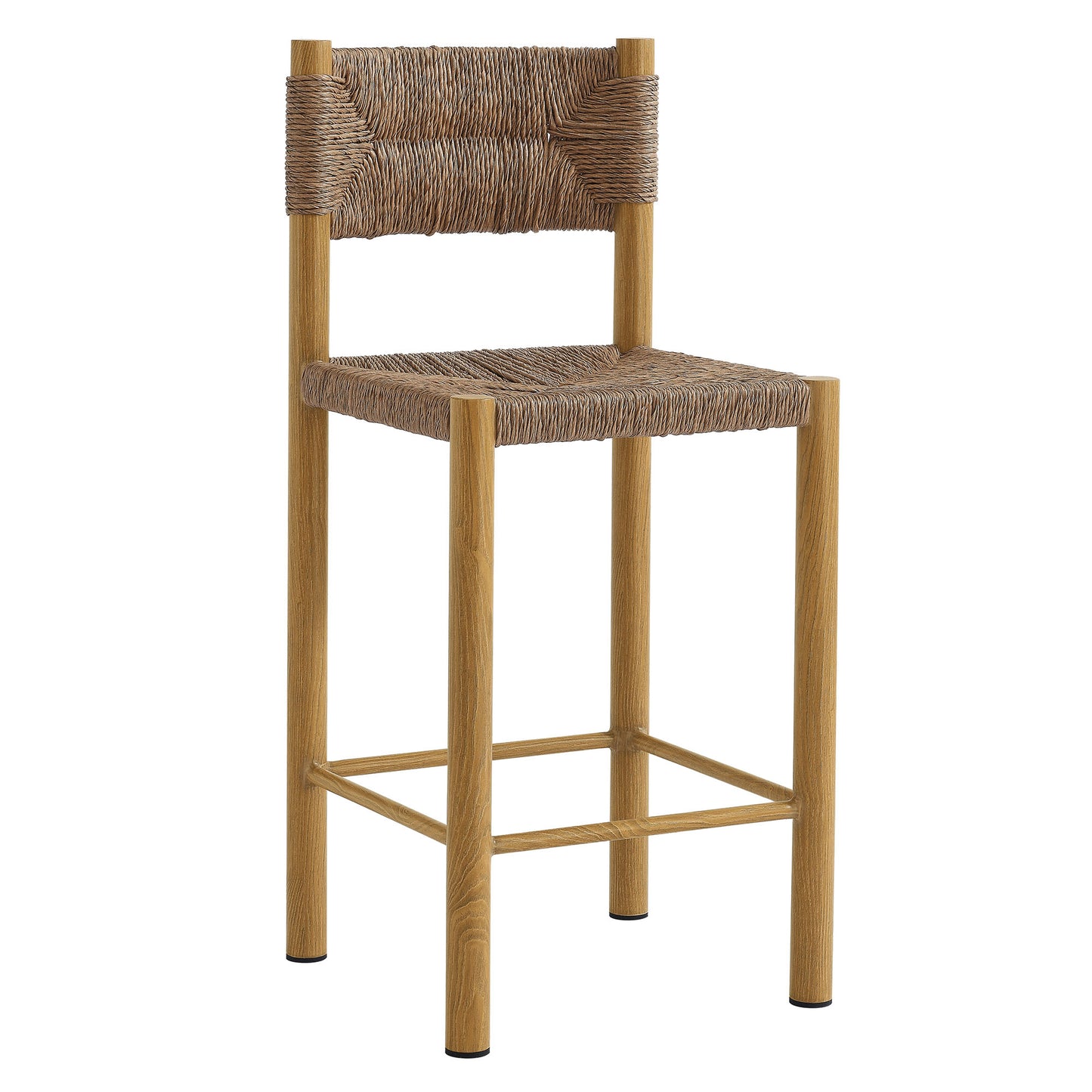 Parkland Outdoor Patio Rattan and Aluminum Counter Stools Set of 2 by Furniture For America