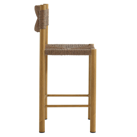 Parkland Outdoor Patio Rattan and Aluminum Counter Stools Set of 2 in Natural