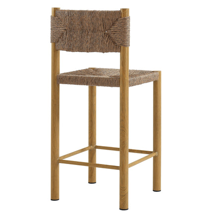 Parkland Outdoor Patio Rattan and Aluminum Counter Stools Set of 2 in Natural
