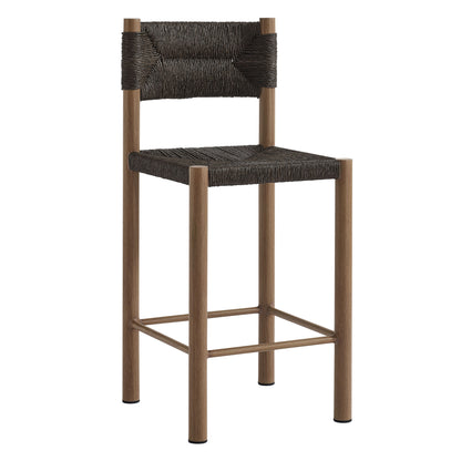 Parkland Outdoor Patio Rattan and Aluminum Counter Stools Set of 2 by Furniture For America