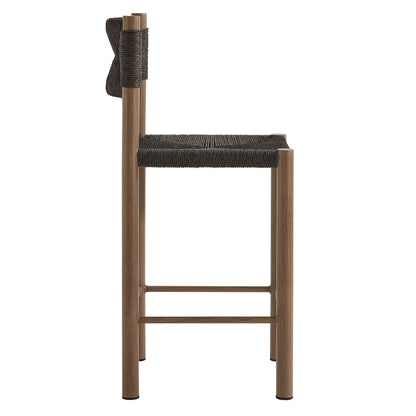 Parkland Outdoor Patio Rattan and Aluminum Counter Stools Set of 2 by Furniture For America