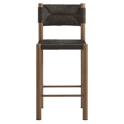 Parkland Outdoor Patio Rattan and Aluminum Counter Stools Set of 2 by Furniture For America