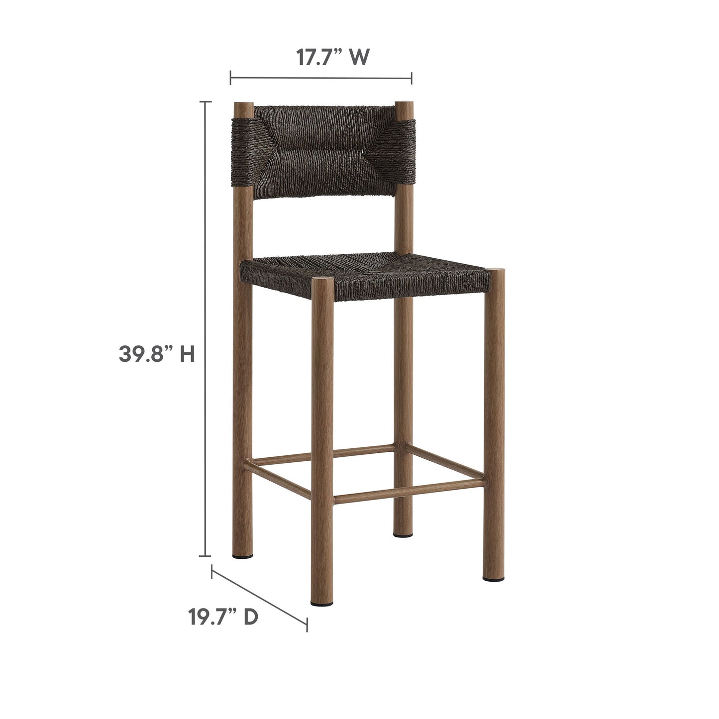 Parkland Outdoor Patio Rattan and Aluminum Counter Stools Set of 2 by Furniture For America